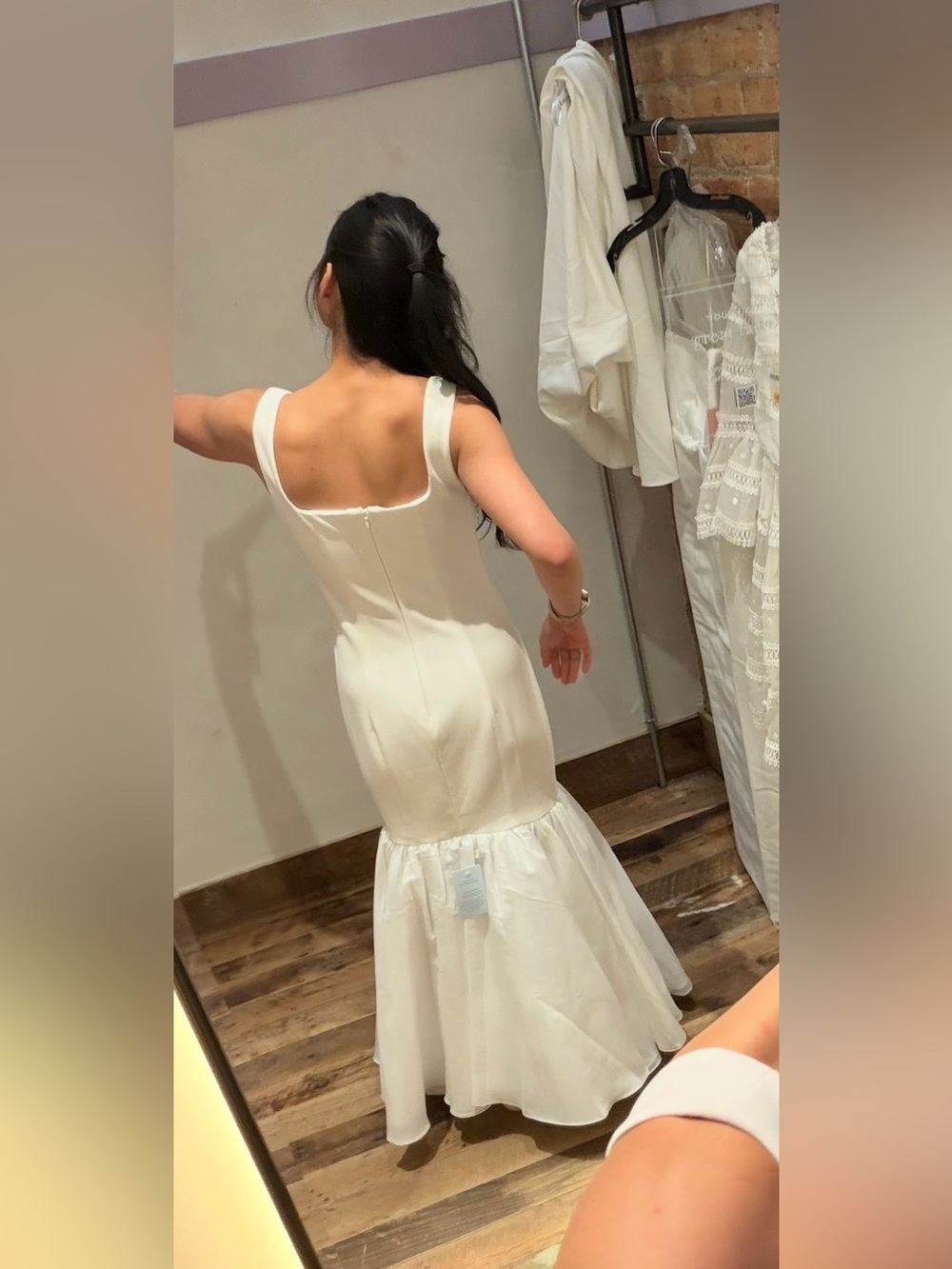 Anthropologie White Square-Neck Mermaid Hem Maxi Dress - Picture 2 of 3